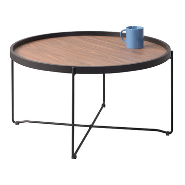 Lサイズ ラウンドテーブル オレンジミラー サイド CIR-502 N01 ラウンドトレーテーブルL 幅73cm 2WAY 折り畳み 丸型 円形 スチール脚