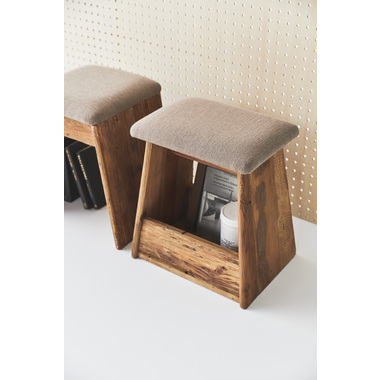 東谷 アルテ スツール ベージュ HIT-202BE 東谷 アルテ スツール 収納スペース ベージュ 椅子 玄関 イス モダン