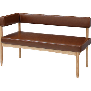 東谷 エコモ 片肘ソファ HOC-152GY 1534 東谷 ダイニングベンチ 背もたれ付き 2人掛け コーナータイプ 片肘掛け