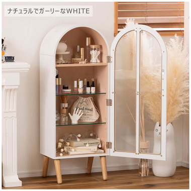 プリンセスシリーズドロワーズシェルフW60xH120cmホワイト 引き出し付き プリンセスシリーズドロワーズシェルフW60xH120cmホワイト 引き出し